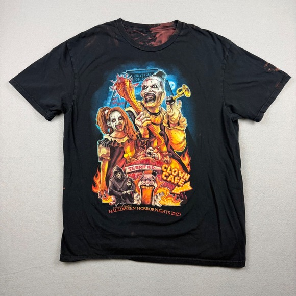 Universal Studios Other - Universal Studios Men L Black Terrifier Art The Clown Horror Nights Graphic Tee
